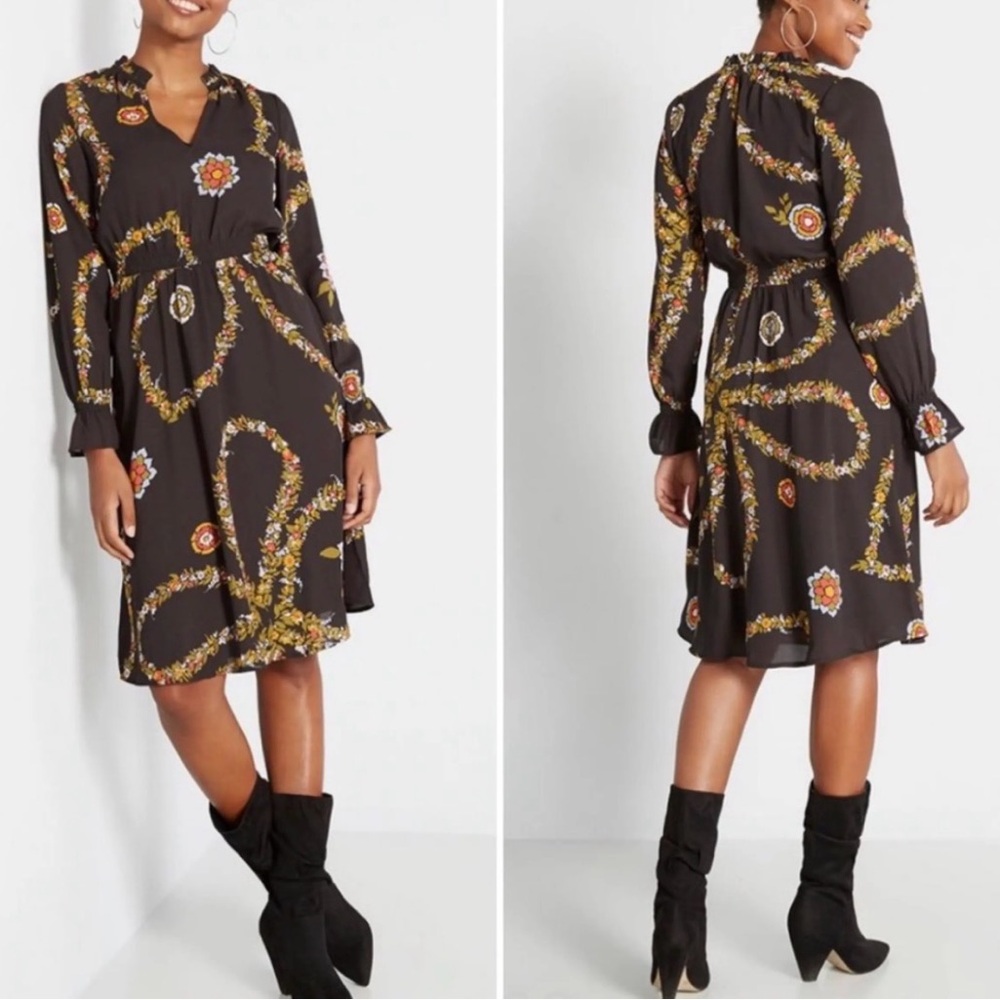 NWT Modcloth Black Floral Women's Dress